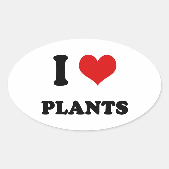 I Heart I Love Plants Oval Sticker (Front)
