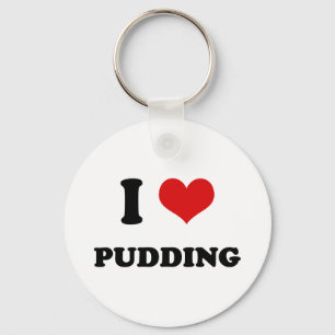 I Heart I Love Pudding Keychain