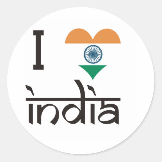 I "Heart" India - I Love India Classic Round Sticker