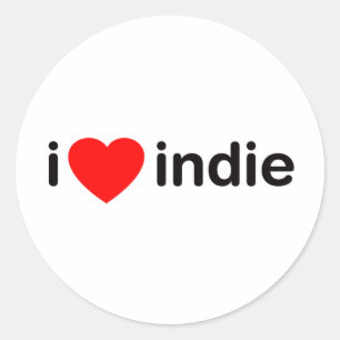 I Heart Indie Classic Round Sticker