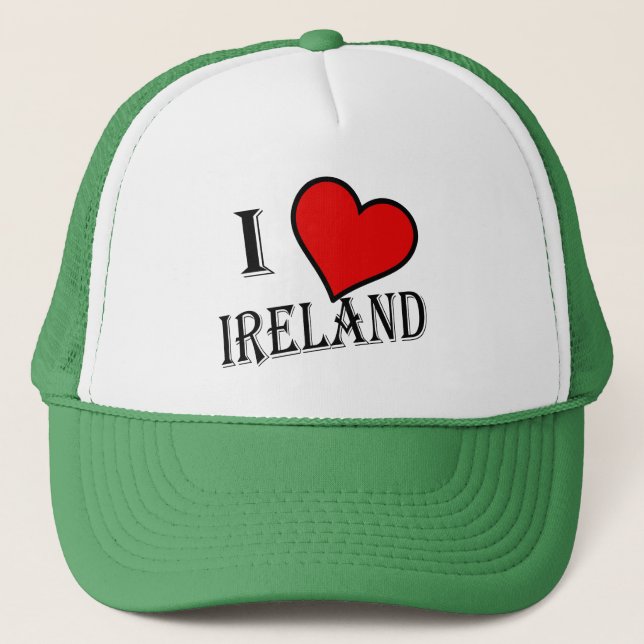 I Heart Ireland bk thcnt Trucker Hat (Front)