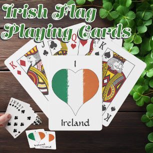 I Heart Ireland Irish Tricolor Flag Playing Cards