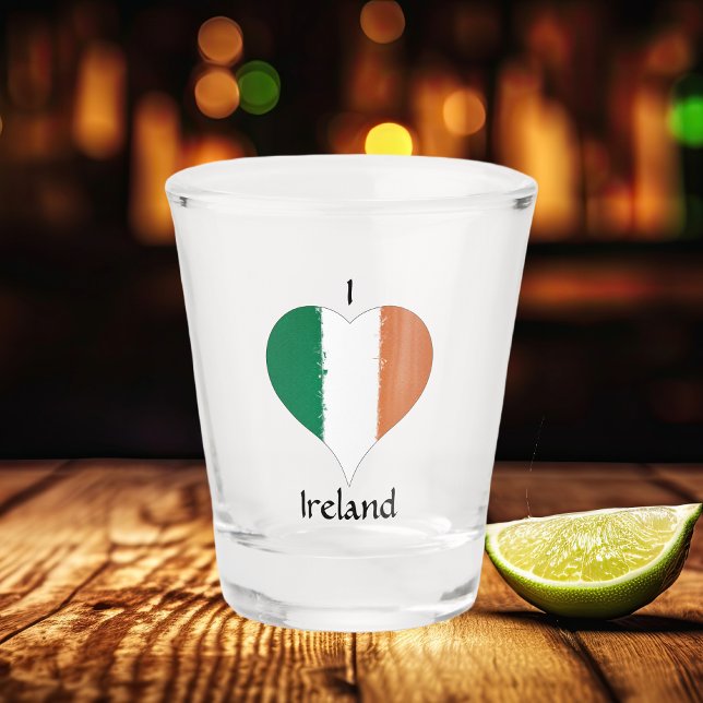I Heart Ireland Irish Tricolor Flag Shot Glass (Irish Flag Shot Glass )
