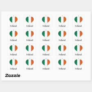 I Heart Ireland Irish Tricolor Flag Square Sticker