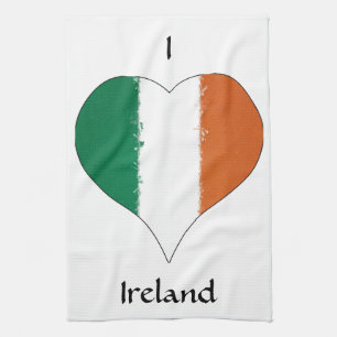 I Heart Ireland Irish Tricolour Flag Kitchen Towel