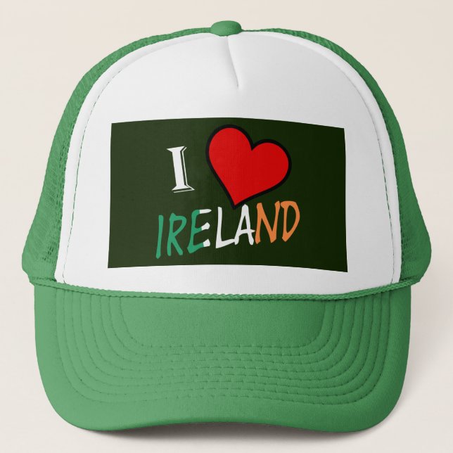 I Heart Ireland overlay thcnt Trucker Hat (Front)