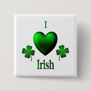 I Heart Irish 2 Inch Square Button