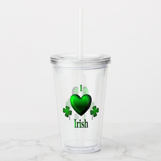 I Heart Irish Acrylic Tumbler (Front)