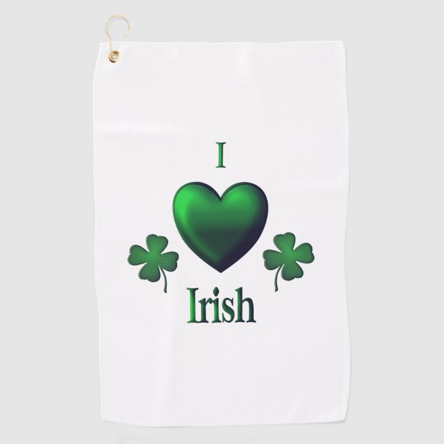 I Heart Irish Golf Towel (Front)