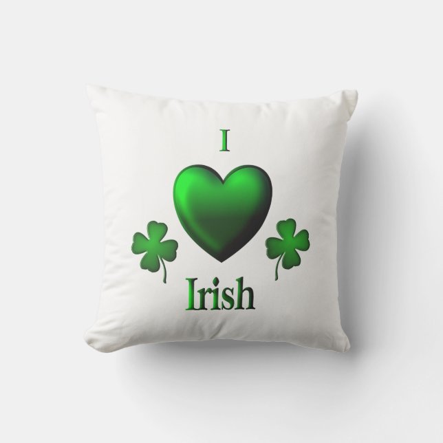 I Heart Irish Outdoor Pillow (Front)