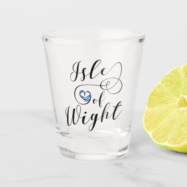 I Heart Isle of Wight Flag Shot Glass (Front)