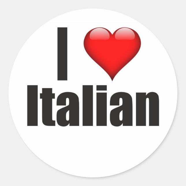I Heart Italian Classic Round Sticker (Front)