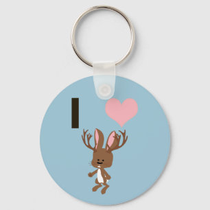 I heart Jackalope Keychain