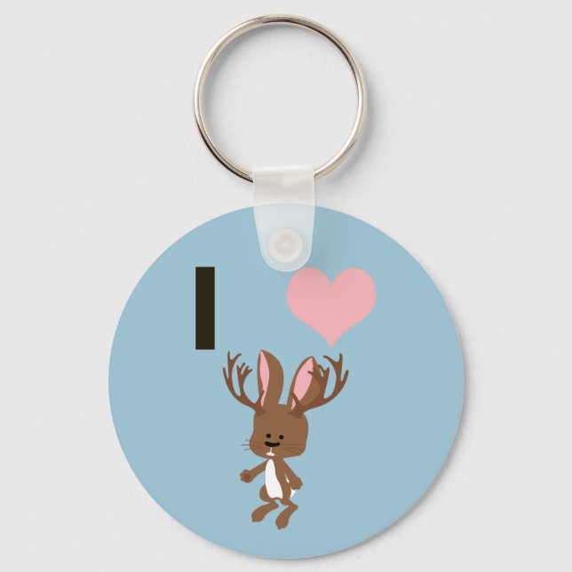 I heart Jackalope Keychain (Front)