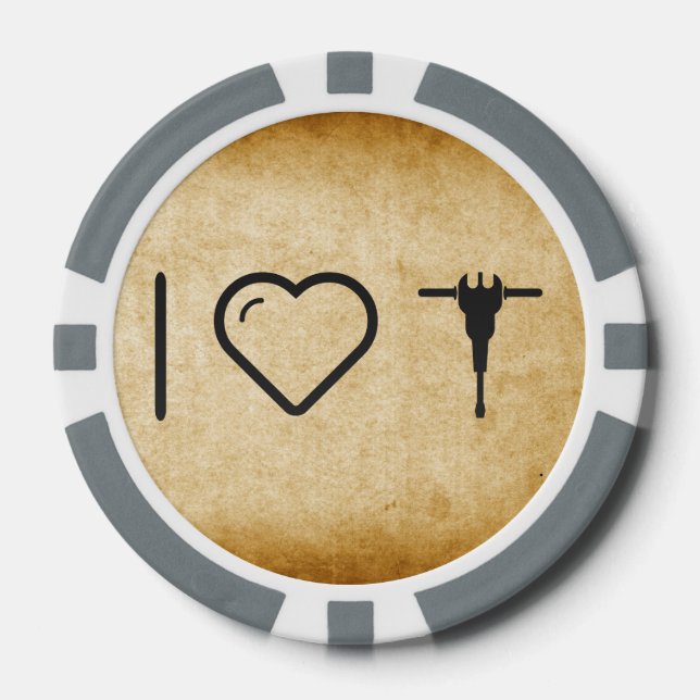 I Heart Jackhammers Poker Chips (Front)