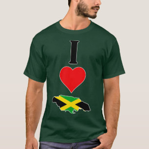 I Heart Jamaica Vertical I Love Jamaican National  T-Shirt