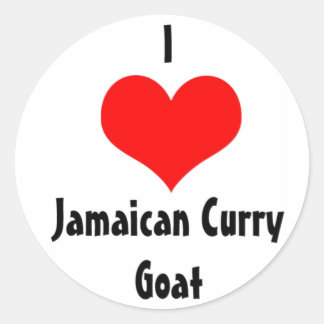 I Heart Jamaican Curry Goat Classic Round Sticker