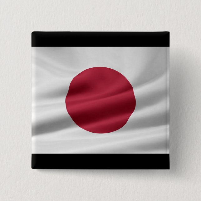 I Heart Japan/Flag of Japan 2 Inch Square Button (Front)