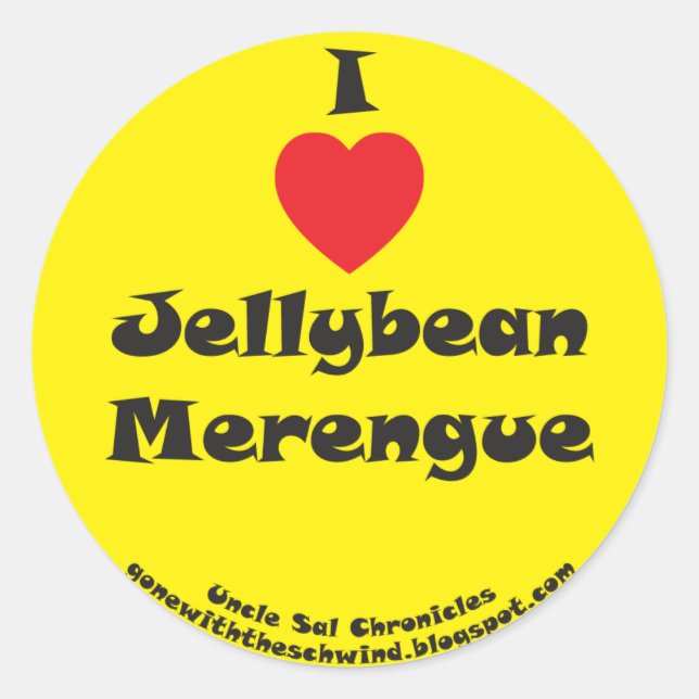 I Heart Jellybean Merengue yellow Classic Round Sticker (Front)