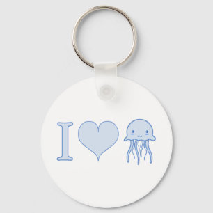 I Heart Jellyfish Keychain