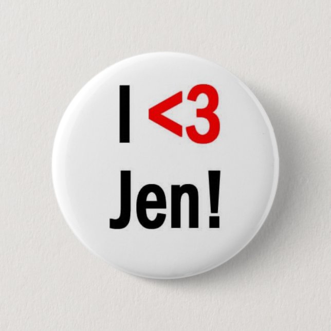 I heart Jen button (Front)