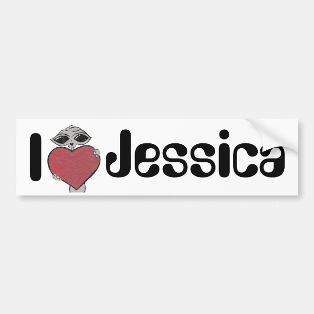 I Heart Jessica Alien Bumper Sticker (Front)
