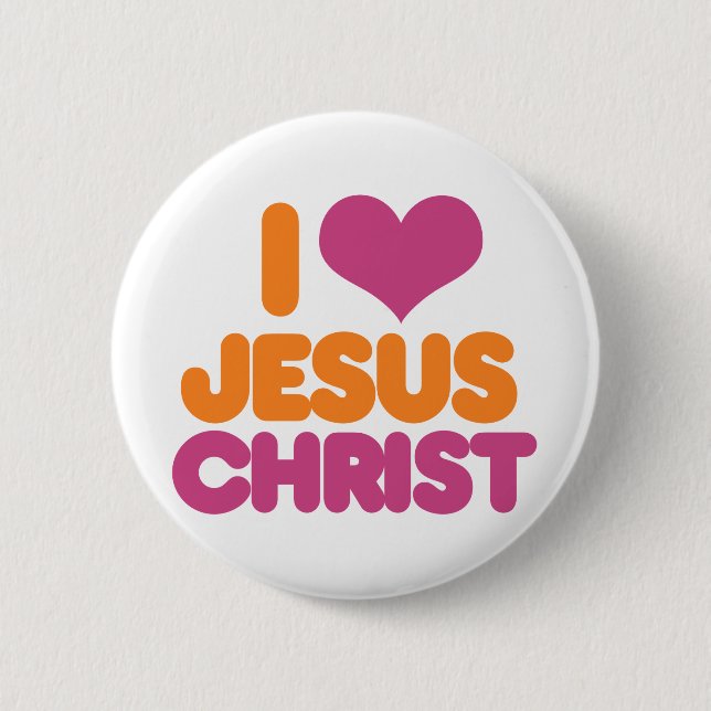 I Heart Jesus Christ 2 Inch Round Button (Front)