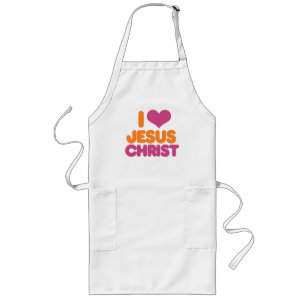 I Heart Jesus Christ Long Apron