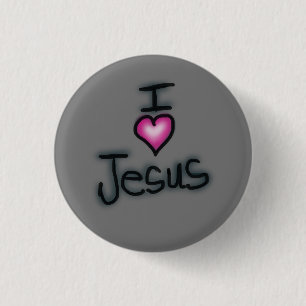 I Heart Jesus I Love Jesus 1 Inch Round Button