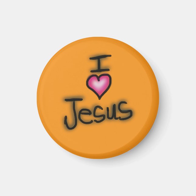I Heart Jesus I Love Jesus Orange  Magnet (Front)