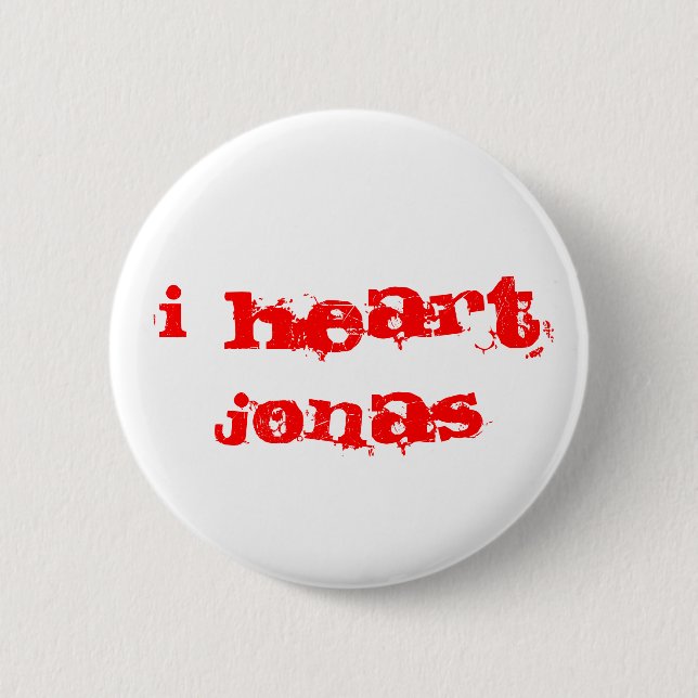 I HEART JONAS 2 INCH ROUND BUTTON (Front)