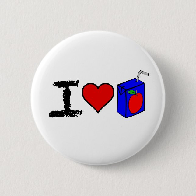I Heart Juice Boxes 2 Inch Round Button (Front)