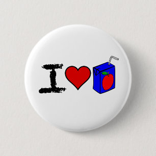 I Heart Juice Boxes 2 Inch Round Button