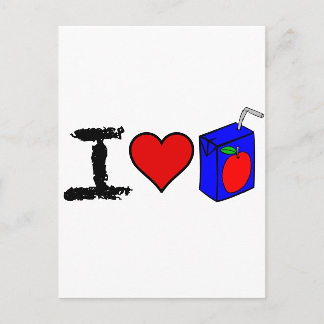 I Heart Juice Boxes Postcard (Front)