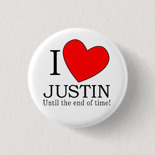 I heart Justin Until the end of time! Button