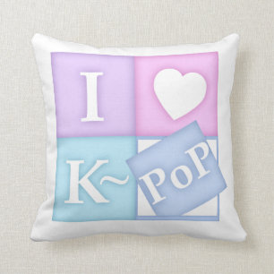 I Heart K~Pop Throw Pillow