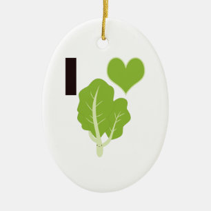 I heart Kale Ceramic Ornament
