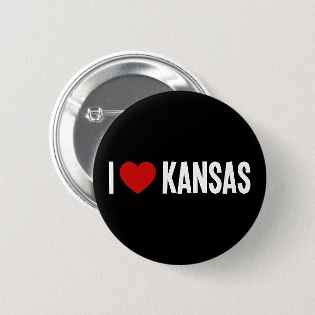 I Heart Kansas Round Button (Front & Back)