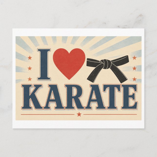 "I [Heart] Karate" Postcard (Front)