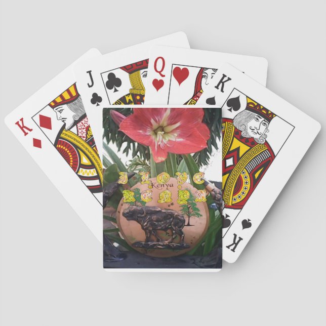 I (Heart) Kenya Buffalo Patch/Print Playing Cards (Back)