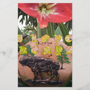 I (Heart) Kenya Buffalo Patch/Print Stationery
