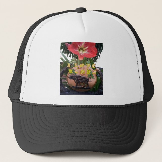 I (Heart) Kenya Buffalo Patch/Print Trucker Hat (Front)