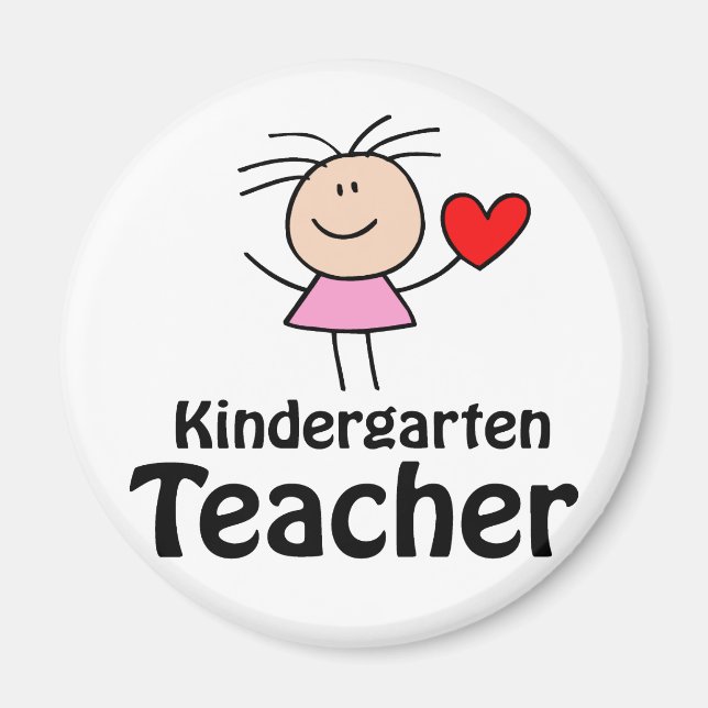 I Heart Kindergarten Teacher Magnet (Front)
