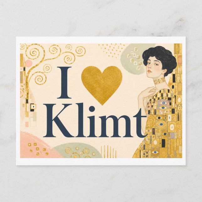 "I [Heart] Klimt" Postcard (Front)