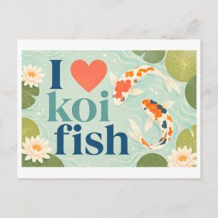 "I [Heart] Koi Fish" Postcard