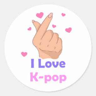I Heart Kpop Classic Round Sticker