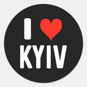 I Heart Kyiv Ukraine - Love - Travel Vacation  Classic Round Sticker