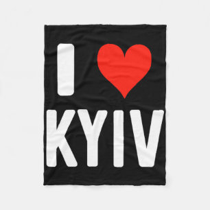 I Heart Kyiv Ukraine - Love - Travel Vacation  Fleece Blanket