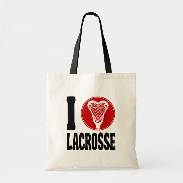 I Heart Lacrosse Tote Bag (Front)