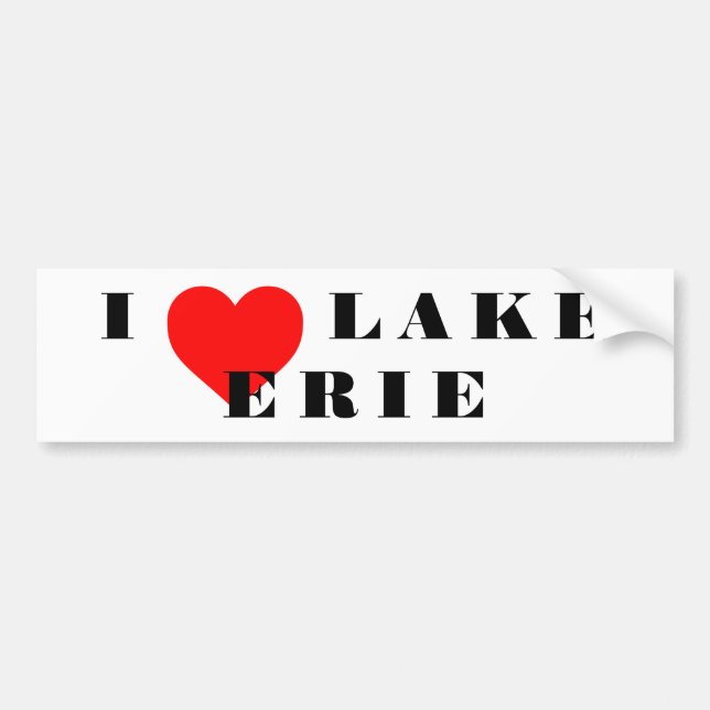 I heart Lake Erie Bumper Sticker (Front)